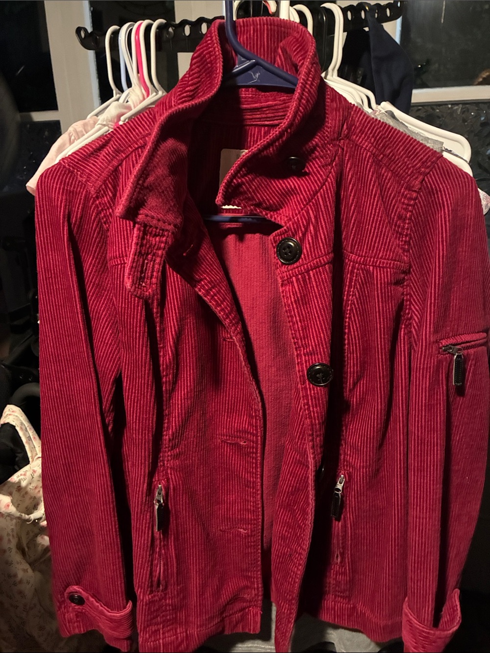 Relativity Red Corduroy Button-Front Jacket